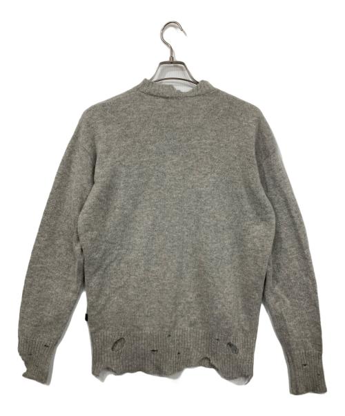 DIESEL（ディーゼル）DIESEL (ディーゼル) ダメージ加工ニット グレー サイズ:Ｓの古着・服飾アイテム