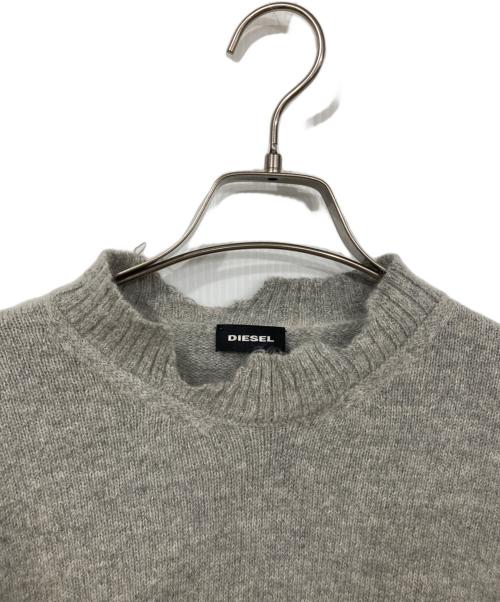DIESEL（ディーゼル）DIESEL (ディーゼル) ダメージ加工ニット グレー サイズ:Ｓの古着・服飾アイテム