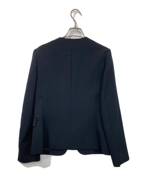 NOLLEY'S（ノーリーズ）NOLLEY'S (ノーリーズ) ダブルクロスノーカラージャケット ネイビー サイズ:38の古着・服飾アイテム
