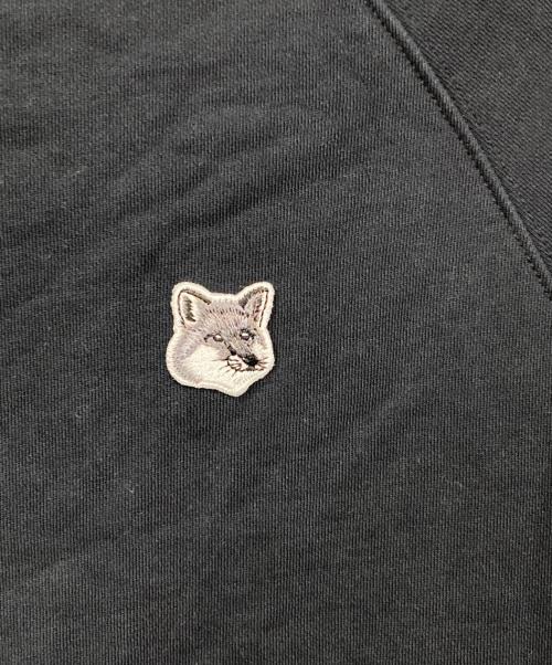 maison kitsune（メゾンキツネ）MAISON KITSUNE (メゾンキツネ) フォックスワッペンラグランスウェット ブラック サイズ:xxsの古着・服飾アイテム