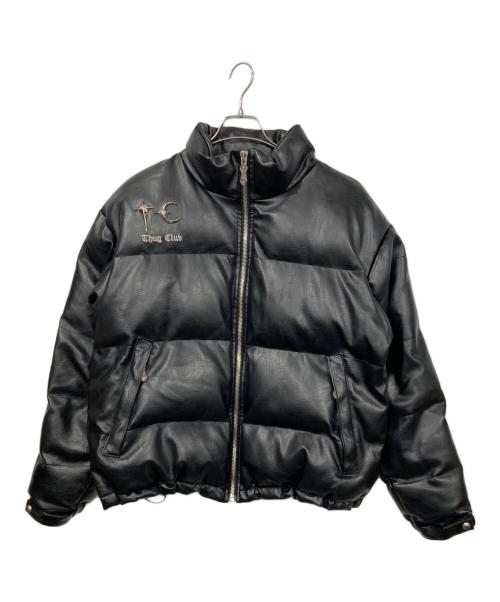 THUG CLUB（サグ クラブ）THUG CLUB (サグ クラブ) メタルロゴ装飾エコレザーパテッドジャケット ブラック サイズ:2の古着・服飾アイテム