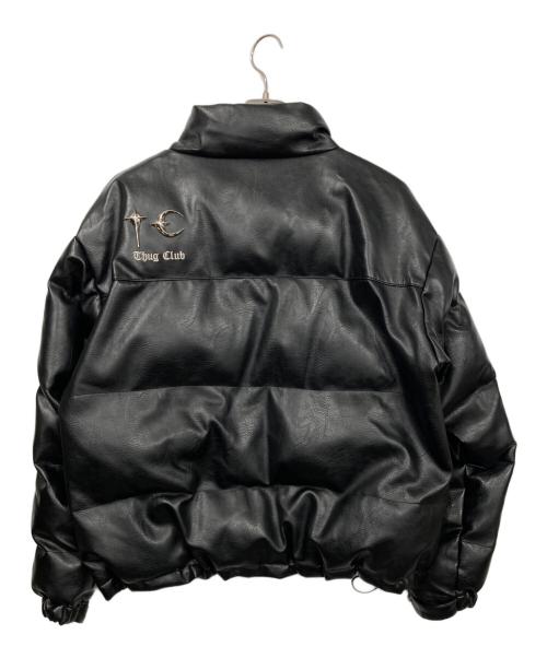 THUG CLUB（サグ クラブ）THUG CLUB (サグ クラブ) メタルロゴ装飾エコレザーパテッドジャケット ブラック サイズ:2の古着・服飾アイテム