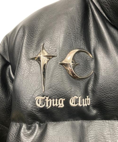 THUG CLUB（サグ クラブ）THUG CLUB (サグ クラブ) メタルロゴ装飾エコレザーパテッドジャケット ブラック サイズ:2の古着・服飾アイテム