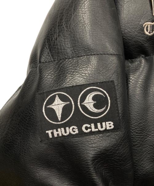 THUG CLUB（サグ クラブ）THUG CLUB (サグ クラブ) メタルロゴ装飾エコレザーパテッドジャケット ブラック サイズ:2の古着・服飾アイテム