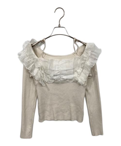 Snidel（スナイデル）Snidel (スナイデル) プリーツドッキングプルオーバー ベージュ サイズ:Fの古着・服飾アイテム