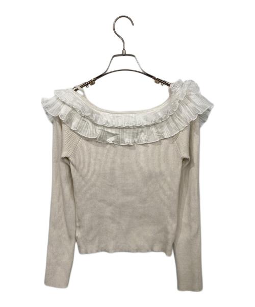 Snidel（スナイデル）Snidel (スナイデル) プリーツドッキングプルオーバー ベージュ サイズ:Fの古着・服飾アイテム