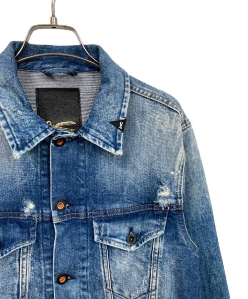 Denham（デンハム）Denham (デンハム) ペイント/ダメージ加工デニムジャケット インディゴ サイズ:EU Sの古着・服飾アイテム