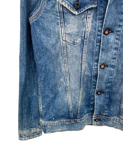 Denham（デンハム）Denham (デンハム) ペイント/ダメージ加工デニムジャケット インディゴ サイズ:EU Sの古着・服飾アイテム
