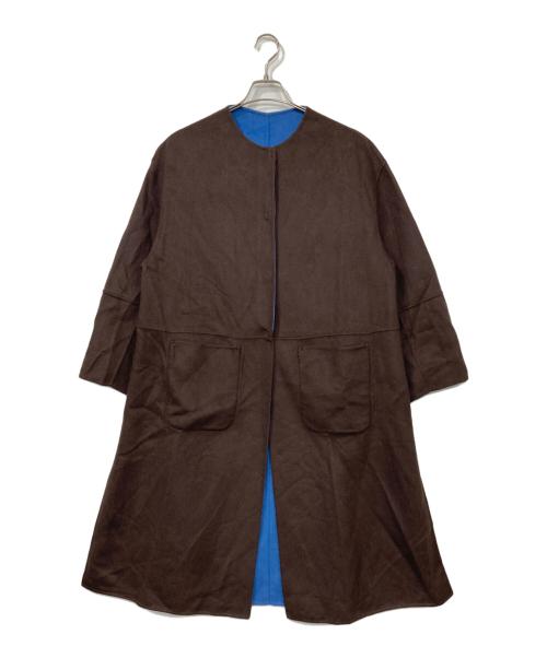 SIMPLICITE（シンプリシテ）simplicite (シンプリシテ) S120ブレンドリバーシブルコート ブラウン サイズ:Mの古着・服飾アイテム