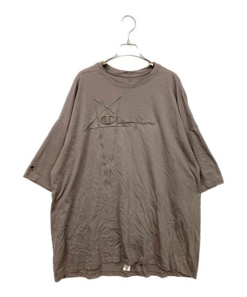 RICK OWENS（リックオウエンス）RICK OWENS (リックオウエンス) Champion (チャンピオン) ロゴエンブロイダリーTシャツ グレー サイズ:M（JPN L）の古着・服飾アイテム