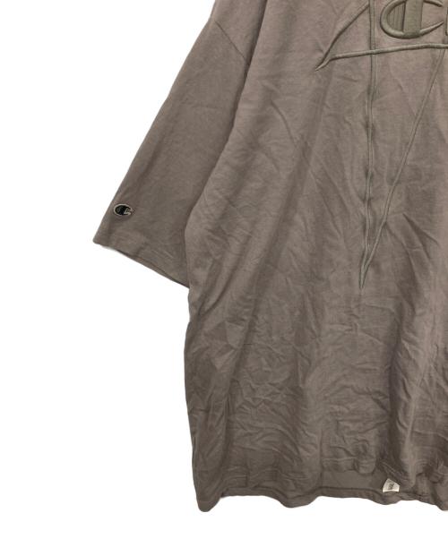 RICK OWENS（リックオウエンス）RICK OWENS (リックオウエンス) Champion (チャンピオン) ロゴエンブロイダリーTシャツ グレー サイズ:M（JPN L）の古着・服飾アイテム