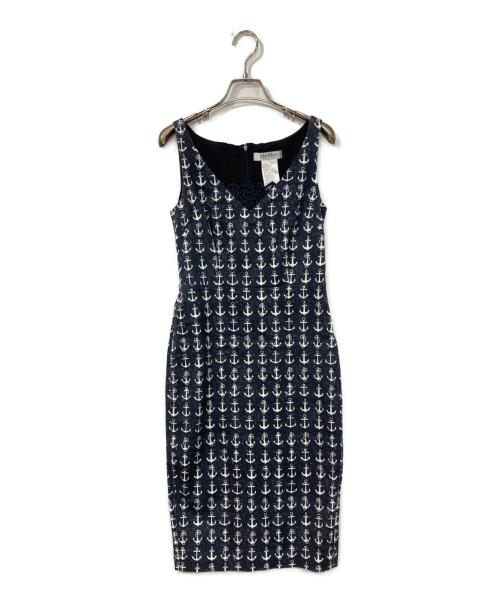 MaxMara（マックスマーラ）MaxMara (マックスマーラ) 膝丈ノースリーブワンピース ネイビー サイズ:38の古着・服飾アイテム