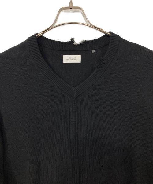 SATURDAYS SURF NYC（サタデーズサーフニューヨーク）SATURDAYS SURF NYC (サタデーズサーフニューヨーク) Charles Vintage V-Neck Sweater ブラック サイズ:Mの古着・服飾アイテム