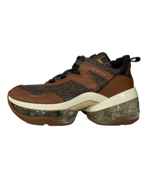 MICHAEL KORS（マイケル・コース）MICHAEL KORS (マイケル・コース) OLYMPIA ETREME TRAINER ブラウン サイズ:8Mの古着・服飾アイテム