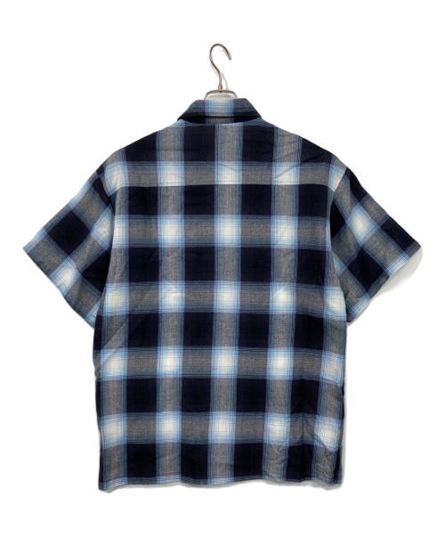 CalTop（キャルトップ）CalTop (キャルトップ) オンブレオープンカラー半袖シャツ ブルー サイズ:Lの古着・服飾アイテム