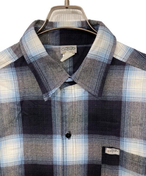 CalTop（キャルトップ）CalTop (キャルトップ) オンブレオープンカラー半袖シャツ ブルー サイズ:Lの古着・服飾アイテム