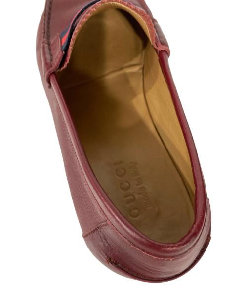 GUCCI（グッチ）GUCCI (グッチ) シェリーラインローファー ワインレッド サイズ: 8 1/2の古着・服飾アイテム