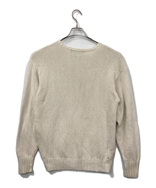 POLO RALPH LAUREN（ポロ・ラルフローレン）POLO RALPH LAUREN (ポロ・ラルフローレン) コットンVネックニット ホワイト サイズ:Lの古着・服飾アイテム