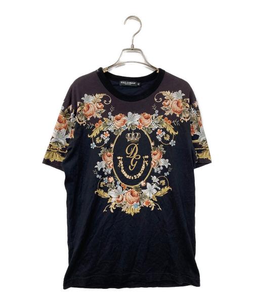 DOLCE & GABBANA（ドルチェ＆ガッバーナ）DOLCE & GABBANA (ドルチェ＆ガッバーナ) プリントTシャツ ブラック サイズ:52の古着・服飾アイテム