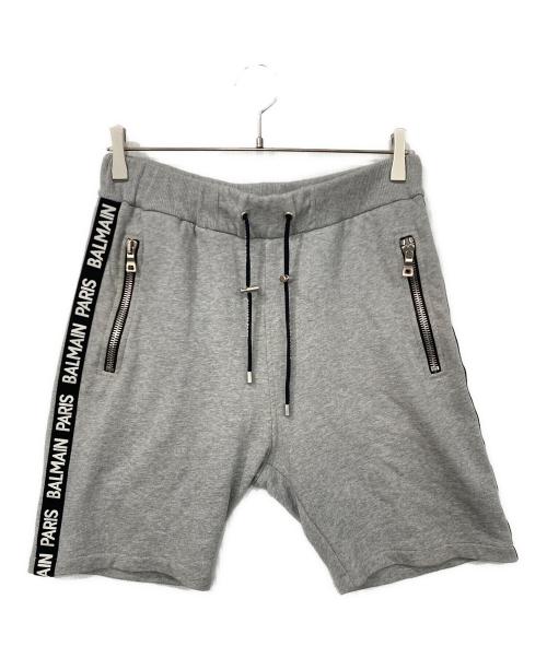 BALMAIN（バルマン）BALMAIN (バルマン) ハーフスウェットパンツ グレー サイズ:Mの古着・服飾アイテム