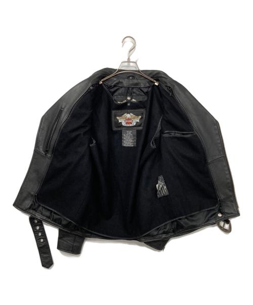 HARLEY-DAVIDSON（ハーレーダビッドソン）HARLEY-DAVIDSON (ハーレーダビッドソン) ダブルライダースジャケット ブラック サイズ:Ｍの古着・服飾アイテム