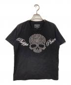 philipp pleinフィリッププレイン）の古着「スカルラインストーンTシャツ」｜ブラック