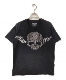 philipp plein（フィリッププレイン）の古着「スカルラインストーンTシャツ」｜ブラック