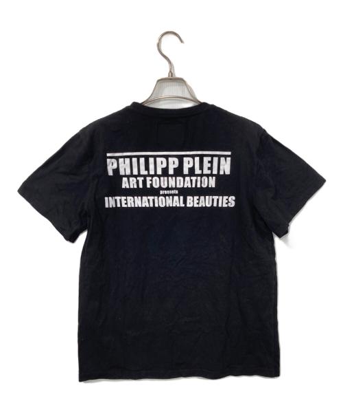 philipp plein（フィリッププレイン）PHILIPP PLEIN (フィリッププレイン) スカルラインストーンTシャツ ブラック サイズ:Lの古着・服飾アイテム
