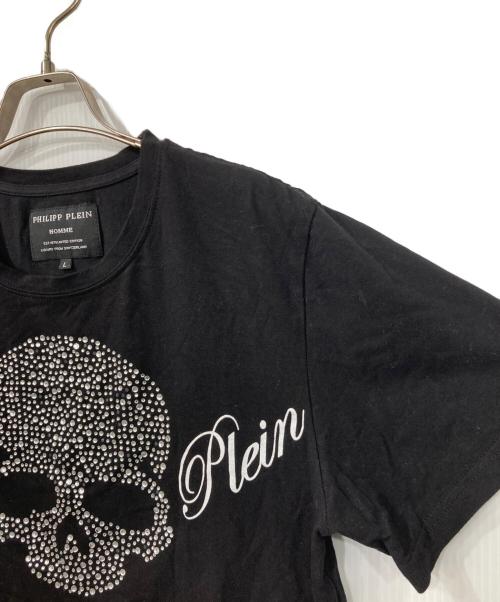philipp plein（フィリッププレイン）PHILIPP PLEIN (フィリッププレイン) スカルラインストーンTシャツ ブラック サイズ:Lの古着・服飾アイテム