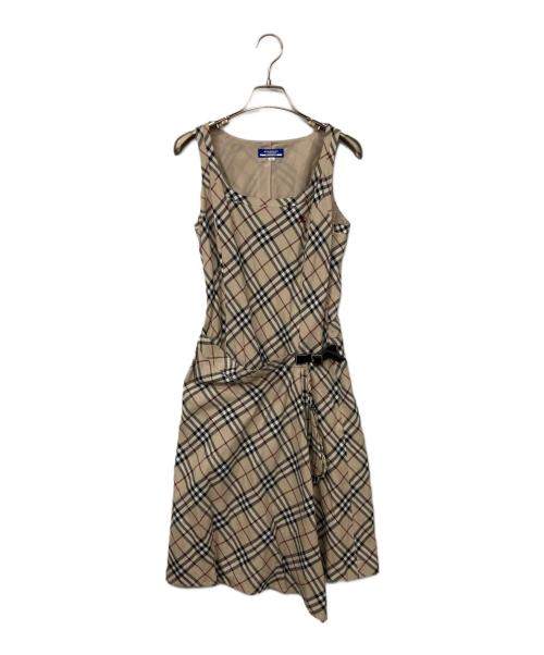 BURBERRY BLUE LABEL（バーバリー ブルー レーベル）BURBERRY BLUE LABEL (バーバリー ブルー レーベル) ノバチェックノースリーブワンピース ベージュ サイズ:38の古着・服飾アイテム