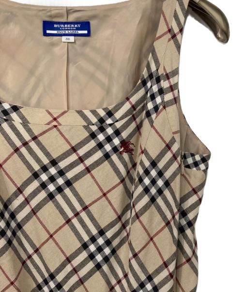 BURBERRY BLUE LABEL（バーバリー ブルー レーベル）BURBERRY BLUE LABEL (バーバリー ブルー レーベル) ノバチェックノースリーブワンピース ベージュ サイズ:38の古着・服飾アイテム