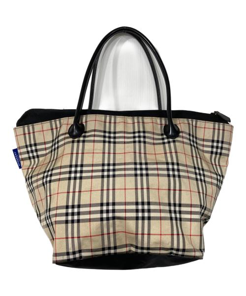 BURBERRY BLUE LABEL（バーバリー ブルー レーベル）BURBERRY BLUE LABEL (バーバリー ブルー レーベル) ノバチェックトートバッグ ベージュの古着・服飾アイテム