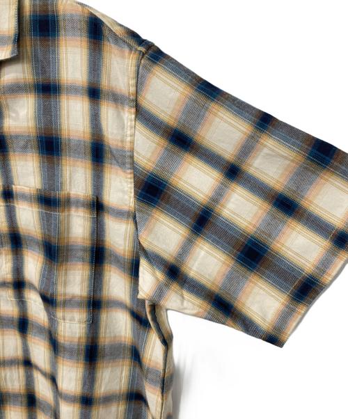 PENDLETON（ペンドルトン）PENDLETON (ペンドルトン) コットンリネンオンブレ開襟シャツ ベージュ×ブルー サイズ:Mの古着・服飾アイテム