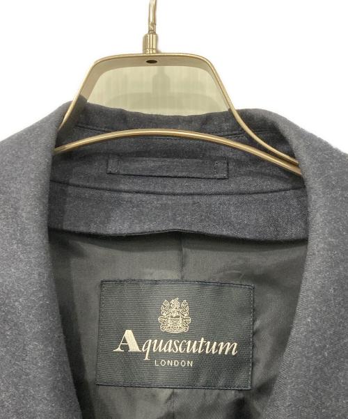 Aquascutum（アクアスキュータム）Aquascutum (アクアスキュータム) AQ NIGEL バルカラーウールコート ネイビー サイズ:表記無しの古着・服飾アイテム