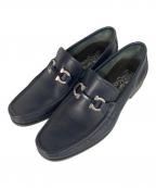 Salvatore Ferragamoサルヴァトーレ フェラガモ）の古着「ガンチーニモカシンシューズ」｜ネイビー