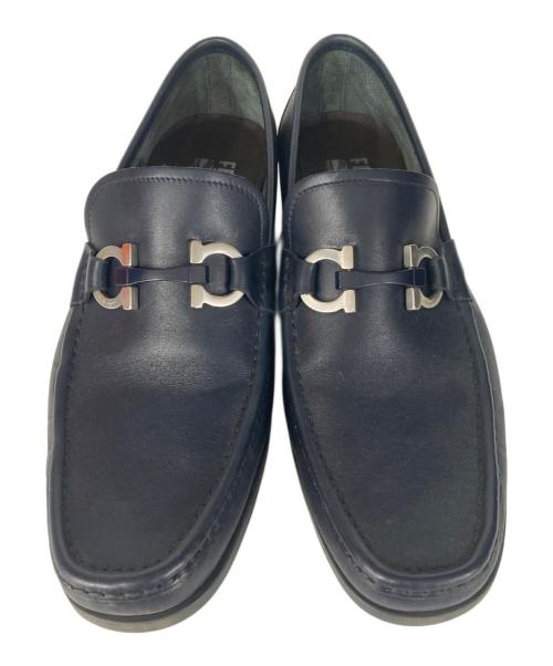 Salvatore Ferragamo（サルヴァトーレ フェラガモ）Salvatore Ferragamo (サルヴァトーレ フェラガモ) ガンチーニモカシンシューズ ネイビー サイズ:7 1/2の古着・服飾アイテム