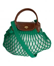 LONGCHAMP（ロンシャン）の古着「LE PLIAGE FILET クロスボディバッグ(XS)」｜グリーン