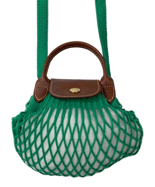 LONGCHAMP（ロンシャン）LONGCHAMP (ロンシャン) LE PLIAGE FILET クロスボディバッグ(XS) グリーンの古着・服飾アイテム