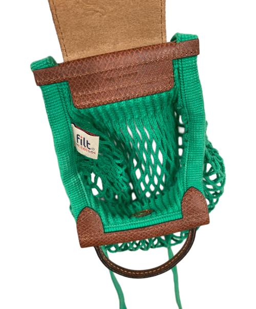 LONGCHAMP（ロンシャン）LONGCHAMP (ロンシャン) LE PLIAGE FILET クロスボディバッグ(XS) グリーンの古着・服飾アイテム