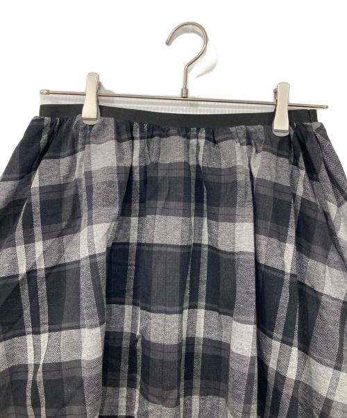 Y's（ワイズ）Y's (ワイズ) ひざ丈チェックスカート グレー サイズ:2の古着・服飾アイテム