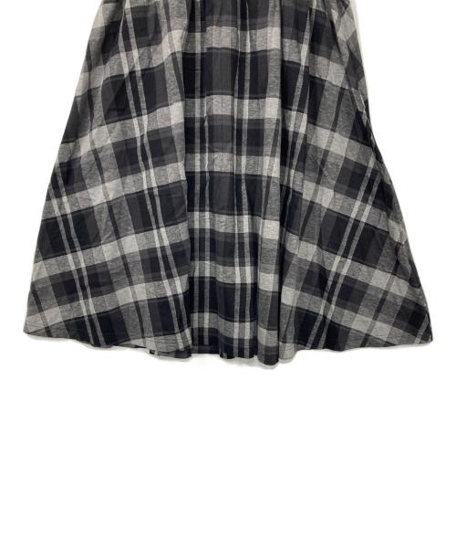 Y's（ワイズ）Y's (ワイズ) ひざ丈チェックスカート グレー サイズ:2の古着・服飾アイテム