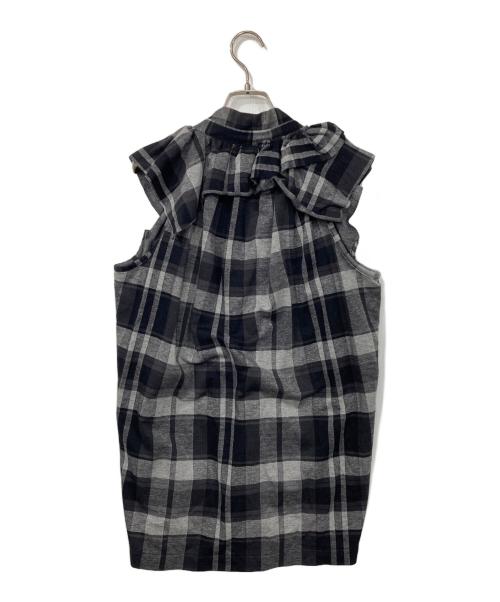 Y's（ワイズ）Y's (ワイズ) フリルチェックシャツ グレー サイズ:2 未使用品の古着・服飾アイテム