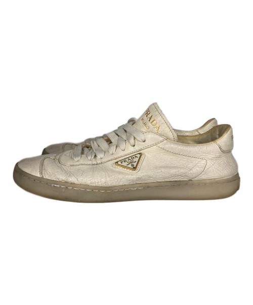PRADA（プラダ）PRADA (プラダ) LANE LEATHER SNEAKER アイボリー サイズ:37の古着・服飾アイテム