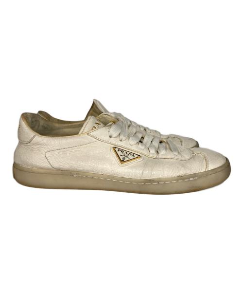 PRADA（プラダ）PRADA (プラダ) LANE LEATHER SNEAKER アイボリー サイズ:37の古着・服飾アイテム