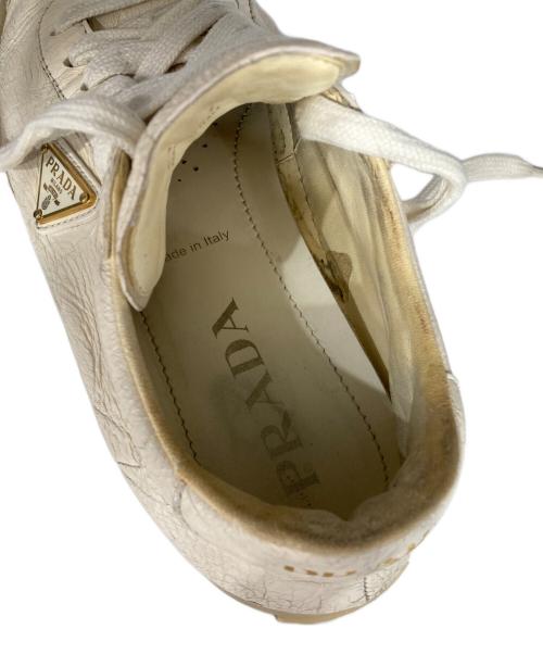 PRADA（プラダ）PRADA (プラダ) LANE LEATHER SNEAKER アイボリー サイズ:37の古着・服飾アイテム