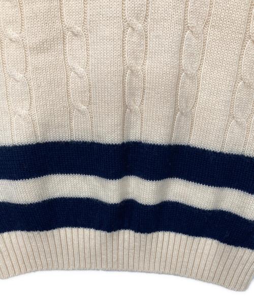 FRED PERRY（フレッドペリー）FRED PERRY (フレッドペリー) ニットベスト ベージュ×ネイビー サイズ:Mの古着・服飾アイテム