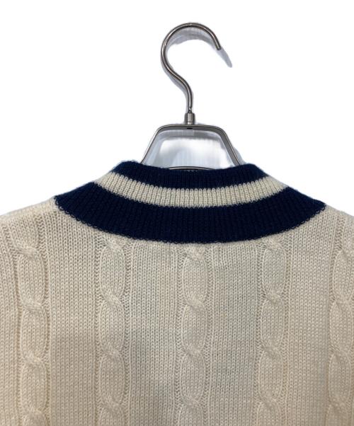 FRED PERRY（フレッドペリー）FRED PERRY (フレッドペリー) ニットベスト ベージュ×ネイビー サイズ:Mの古着・服飾アイテム