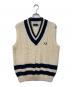 FRED PERRY（フレッドペリー）の古着「ニットベスト」｜ベージュ×ネイビー