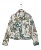 Desigualデシグアル）の古着「総柄デニムジャケット」｜ホワイト