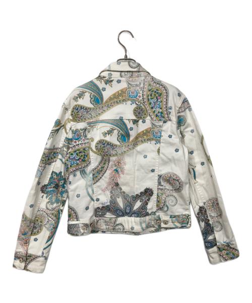 Desigual（デシグアル）Desigual (デシグアル) 総柄デニムジャケット ホワイト サイズ:38の古着・服飾アイテム